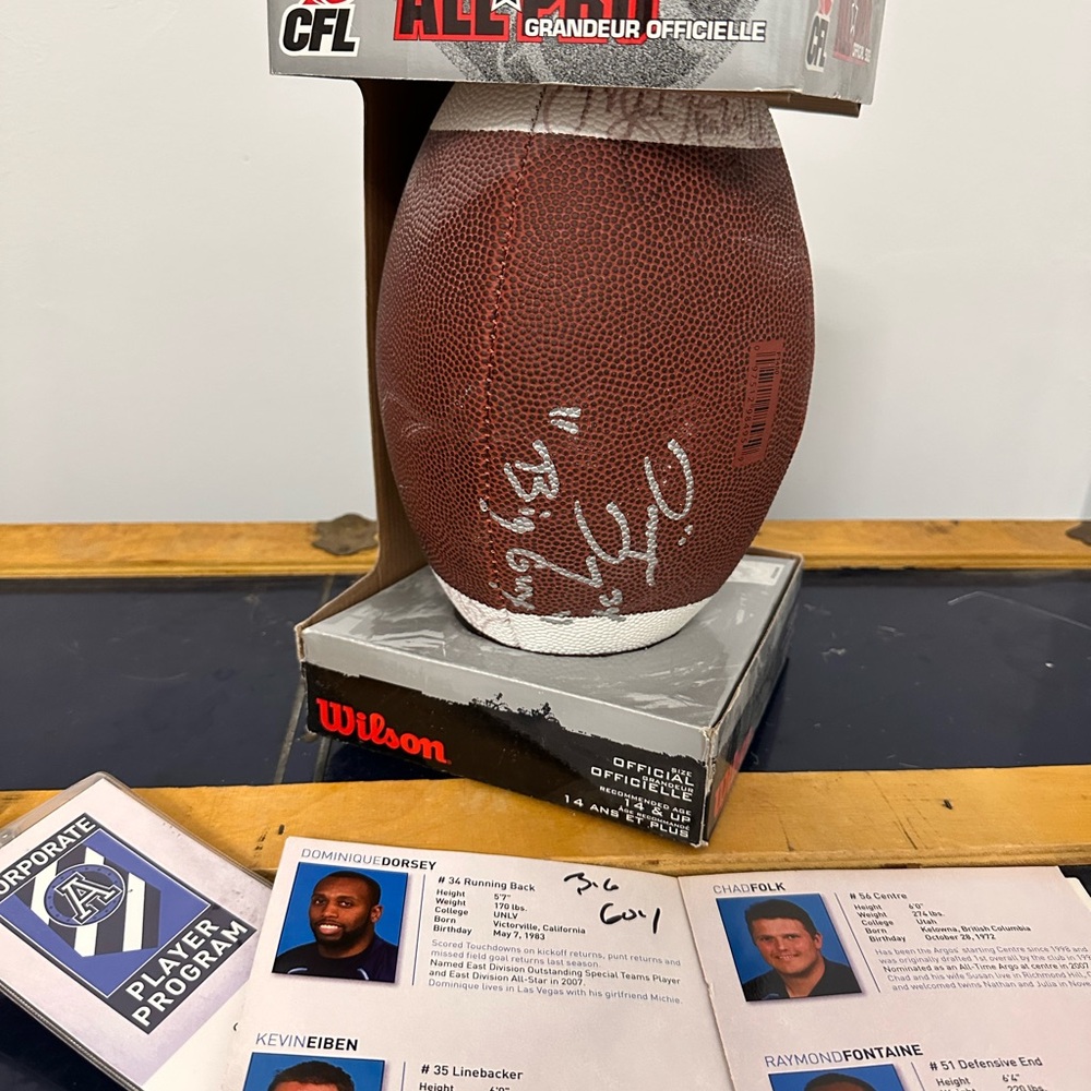 Toronto Argos Autographed Football